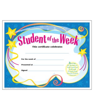 Student of The Week Colorful Classics Certificates, 30 ct