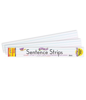 24" White Wipe-Off® Sentence Strips