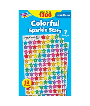 Colorful Sparkle Stars superShapes Value Pack, 1300 ct