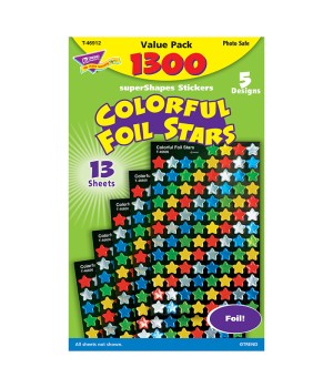 Colorful Foil Stars superShapes Value Pack, 1300 ct