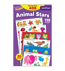 Animal Stars superShapes Stickers-Large VarPk, 408ct