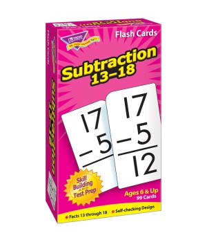 Subtraction 13-18 Skill Drill Flash Cards