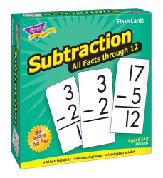 Subtraction 0-12 All Facts Skill Drill Flash Cards