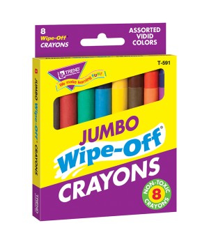 8-Pack Jumbo Assorted Wipe-Off® Crayons