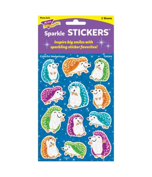 Colorful Hedgehogs Sparkle Stickers®, 24 ct
