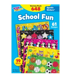 School Fun Sparkle Stickers® Variety Pack, 648 ct