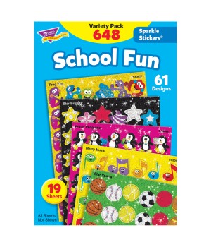 School Fun Sparkle Stickers® Variety Pack, 648 ct