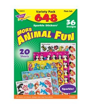 Animal Fun Sparkle Stickers® Variety Pack, 656 ct