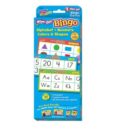 Alphabet, Numbers, Colors & Shapes Wipe-Off® Bingo