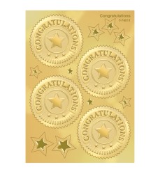 Congratulations (Gold) Award Seals Stickers, 32 ct.