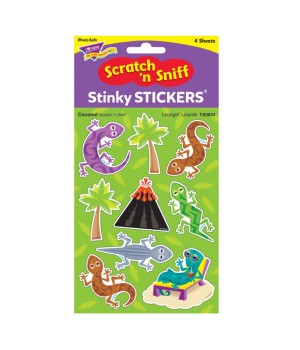 Loungin' Lizards/Coconut Mixed Shapes Stinky Stickers®, 36 ct.