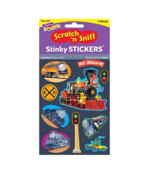 Terrific Trains/Licorice Mixed Shapes Stinky Stickers®, 40 ct.
