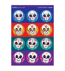 Colorful Skulls/Vanilla Stinky Stickers®, 48 Count