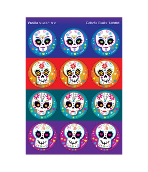 Colorful Skulls/Vanilla Stinky Stickers®, 48 Count