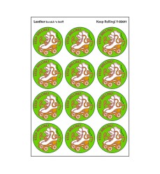Keep Rolling!/Leather Scented Stickers, Pack of 24