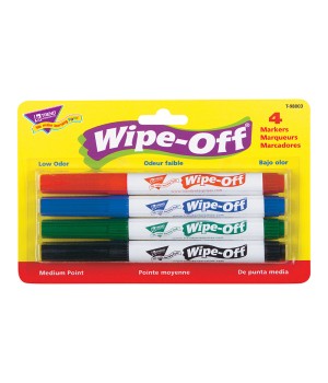 4-Pack Standard Colors Wipe-Off® Markers