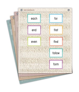 Woven Magnetic Mini Pocket Charts, 14" x 17", Set of 4