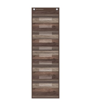 Dark Wood Design 10 Pocket File Storage Pocket Chart, 14" x 58"