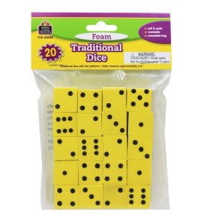 Foam Traditional Dice, 0.75", Pack of 20