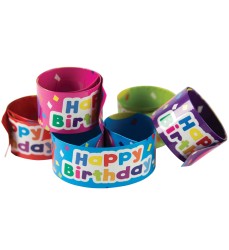 Happy Birthday Balloons Slap Bracelets, 10/Pack