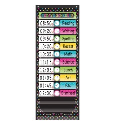 Chalkboard Brights 14 Pocket Daily Schedule Pocket Chart, 13" x 34"