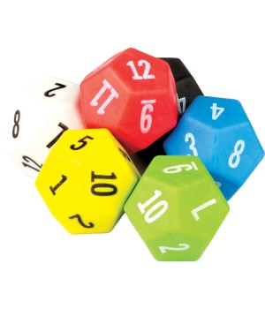 12 Sided Dice, Pack of 6