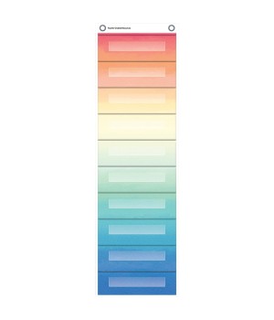 File Storage Pocket Chart, 10 Pockets, Watercolor, 14" x 58"