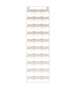 File Storage Pocket Chart, 10 Pockets, Confetti, 14" x 58"