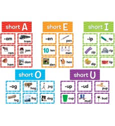 Short Vowels Pocket Chart Cards, 205 Pieces