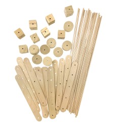 STEM Basics: Wood Construction Kit - 66 Count