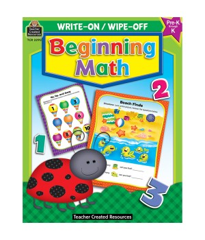 Beginning Math Write-On Wipe-Off Book, Grade PK-K