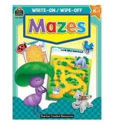 Mazes Write-On Wipe-Off Book, Grade K-1