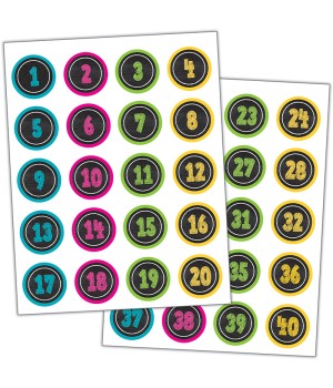Chalkboard Brights Numbers Stickers, Pack of 120
