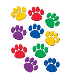 Colorful Paw Print Accents, Pack of 30