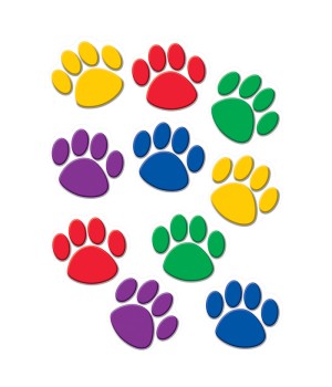Colorful Paw Print Accents, Pack of 30