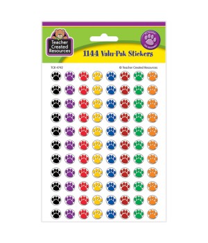 Colorful Paw Prints Mini Stickers Valu-Pak, Pack of 1144
