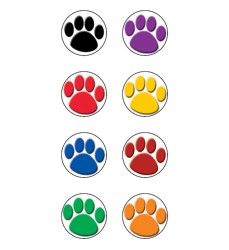 Colorful Paw Prints Mini Stickers, 3/8", Pack of 528