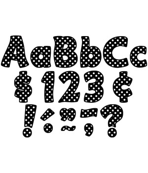 Black Polka Dots Funtastic Font 4" Letters Combo Pack, 208 pieces.