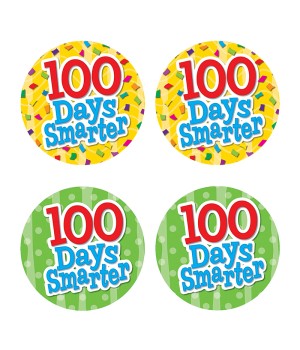 100 Days Smarter Wear 'Em Badges, Self-Adhesive, Pack of 32