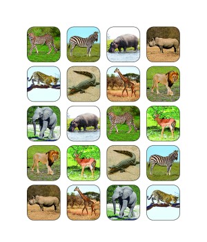Safari Animals Stickers, Pack of 120