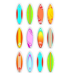 Surfboards Mini Accents, Pack of 36
