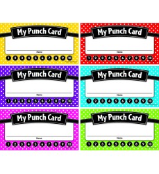 Polka Dots Punch Cards, Pack of 60