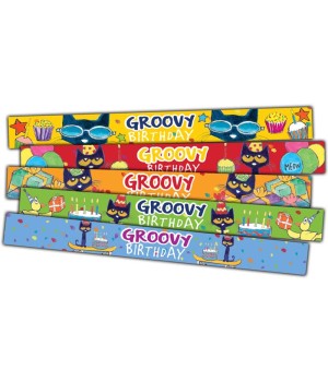 Pete the Cat® Groovy Birthday Slap Bracelets, Pack of 10