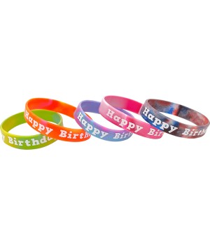 Tie-Dye Happy Birthday Wristbands, Pack of 10