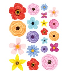 Wildflowers Accents - Assorted Sizes, Pack of 60