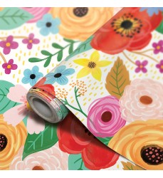 Peel and Stick Decorative Paper Roll, 17-1/2" x 10 ft, Wildflowers