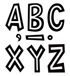 Black and White 7" Fun Font Letters, Pack of 120