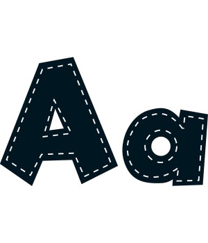 4" Fun Font Letters, Black Stitch, 160 Pieces