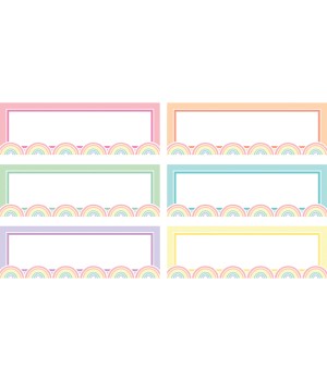 Pastel Pop Rainbow Labels Magnetic Accents, Pack of 20