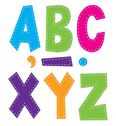 Multi Bright Stitch 7" Fun Font Letters, 120 Pieces